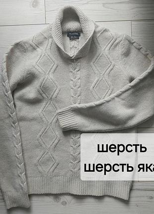 Теплый свитер с шерстью яка в орнамент от massimo dutti,  c, m
