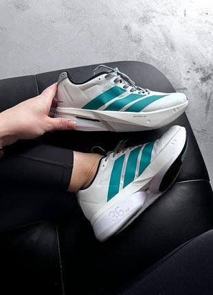💕 женские кроссовки adidas adizero boston 13 white/pure teal