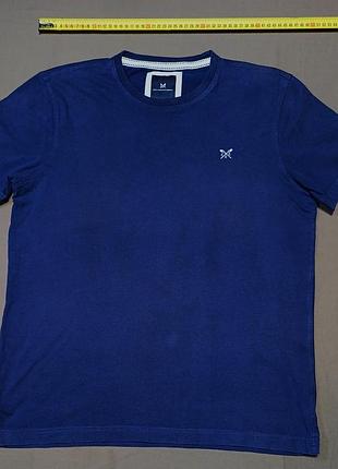 Плечи 45 см crew clothing company size l плотная темносиняя футболка 100% cotton