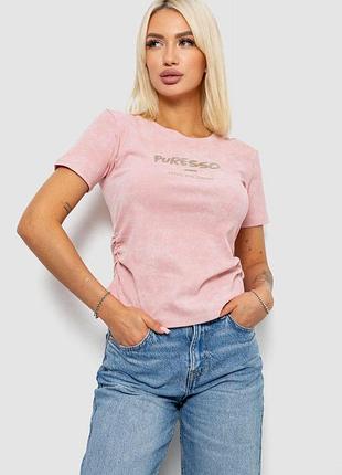 Футболка женская с принтом, цвет розовый, 221r3308