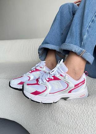 Женские летние кроссовки new balance 530 white/pink
