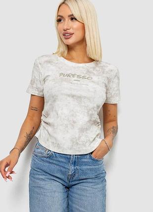 Футболка женская с принтом, цвет молочный, 221r3308