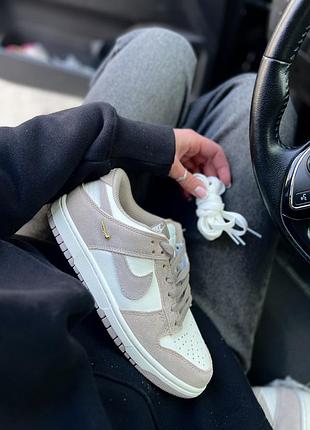 Женские кроссовки найк стильные повсяные nike dunk low sail red sepia-metallic 36 39