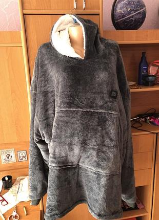 Меховушка, плюшева туника, довга, кофта, худи, 3-5xl. слип, пижама