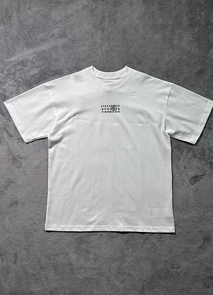 Футболка maison margiela mm6 numbers-motif t-shirt тишка оверсайз с м л чорна