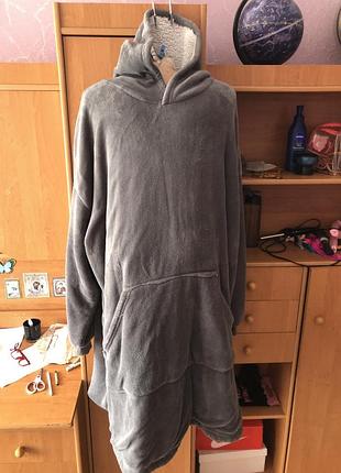 Меховушка, плюшева туника, худи, 2-5xl. довга, ohs. слип, пижама