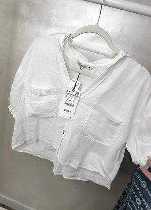Стильна сорочка льон zara