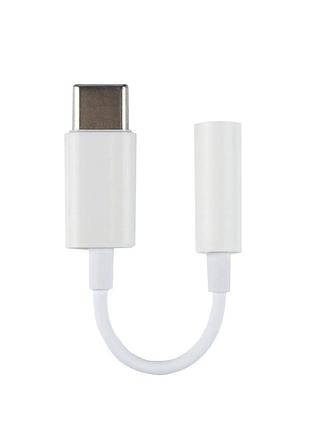 Кабель aux для apple type-c to 3.5 jack 1:1 бiлий