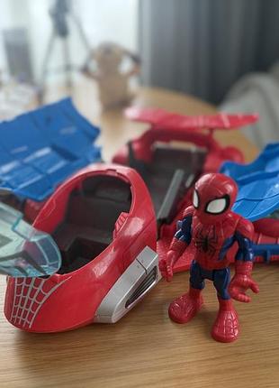 Літак spider-man та штаб супергероїв marvel spidey and his amazing friends, оригінал hasbro