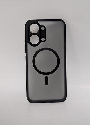 Чехол для xiaomi poco x8 pro max, bq case magsafe, противоударный, полупрозрачный, черный