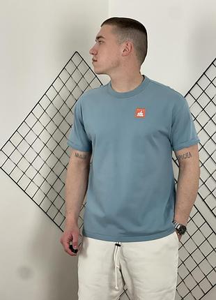 Блакитна щільна футболка nike sb logo loose fit t-shirt з логотипом