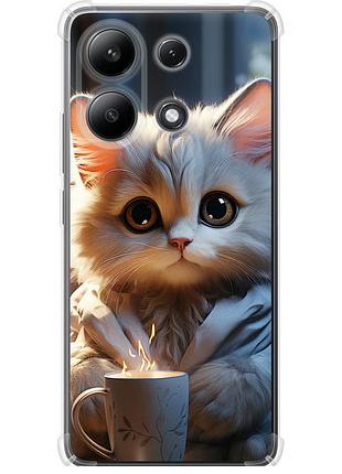 Чехол силикон с усиленными углами на телефон xiaomi redmi note 13 4g white cat "5646sp-3654-58250"