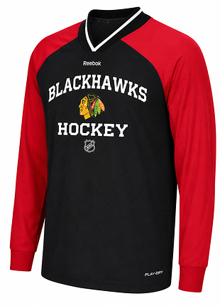 Спортивний реглан reebok dri-fit face off chicago blackhawks