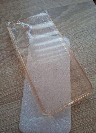 Чехол samsung a56 прозрачное золото