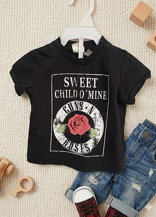 Футболка h&amp;m на малыша 4-6 месяцев 68 см sweet child oh mine guns n' roses