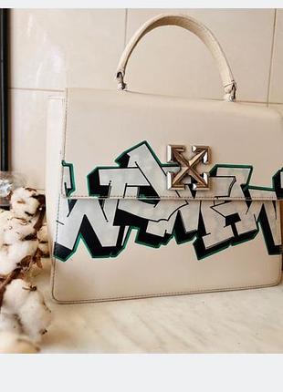 Сумка off-white jitney original | graffiti | срібляста фурнітура