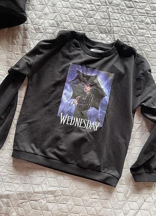 Світшот wednesday чорний венздей