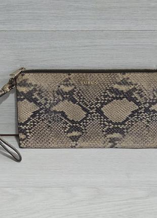 Кожаная косметичка -клатч furla, оригинал