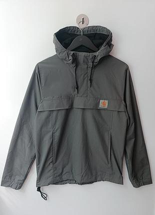 Куртка анорак patagonia x stussy кархарт/оригінал/вітровка/чоловіча/сіра/streetwear/wip/ykk/демісезонна/з капюшоном/водонепронекний/технологічний