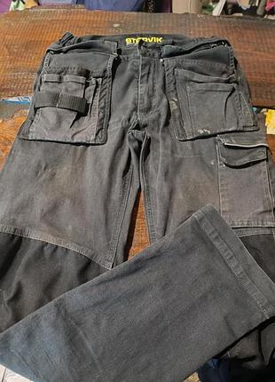 Профессиональные рабочие брюки storvik rough-line professional workwear монтажные строительные карго с навесными карманами 2
