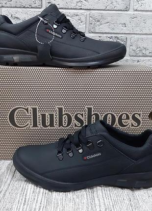 Мужские кожаные кроссовки clubshoes черные 41