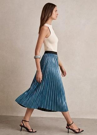 Смарагдова блискуча гафро спідниця nice and chic