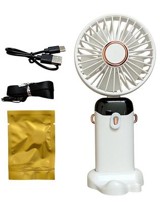 Портативний міні вентилятор настільний із зарядкою від usb-порту білий