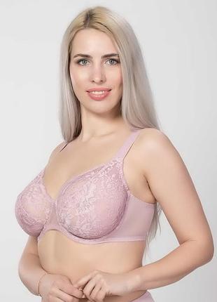 Бюстгальтер на косточках кружевной 75f, лила