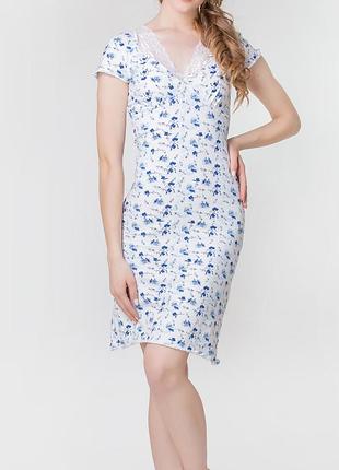 Жіноча нічна сорочка блакитний, 2xl