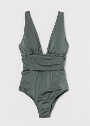 Купальник слитный цельный моделирующий h&m 46, хаки