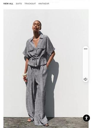 Zara льняной костюм на лето