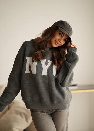 Очень качественный графитовый худи «nyc»❤️