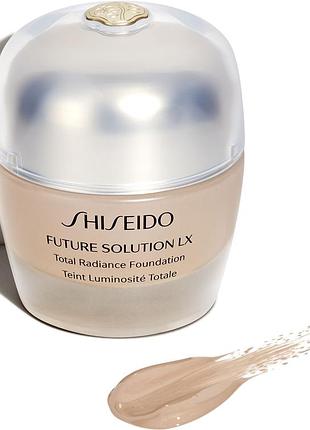 Тональний засіб для обличчя shiseido future solution lx total radiance foundation з ефектом сяяння, 3g golden, 30 мл