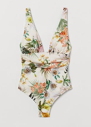 Купальник слитный цельный моделирующий h&m 36, молочный