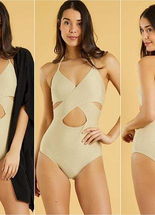 Золотистый слитный купальник kiabi размер s, m, l, xl, xxl s