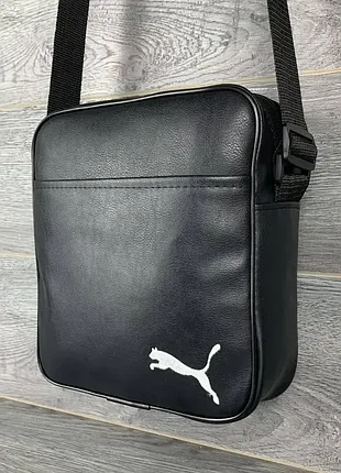 Сумка черная puma Эко кожа сумка мужская пума сумка через плечо борсетка пума сумка кожаная 5
