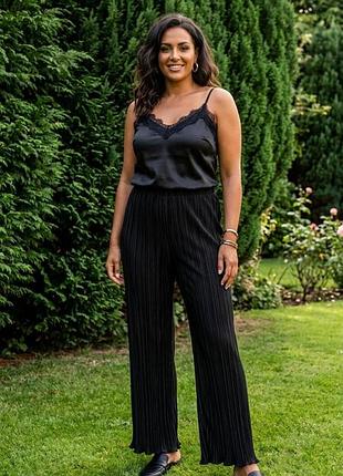 Черные плиссированные брюки asos design, размер 14/42