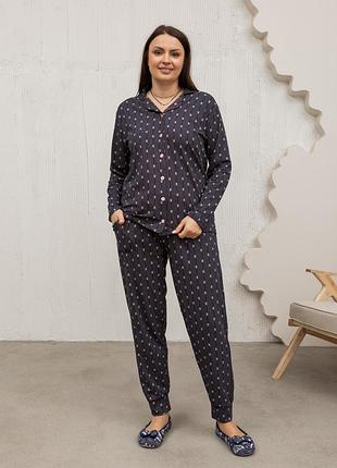 Піжама жіноча plus size на ґудзиках 2xl