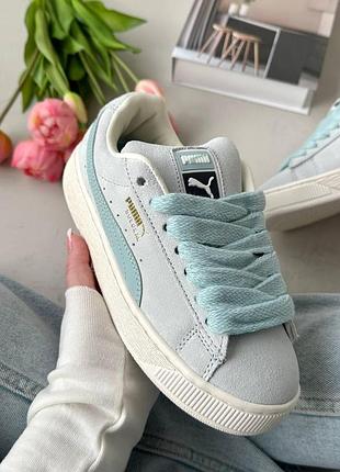 Женские кроссовки стильные пума суэде puma suede xl light blue 37 40