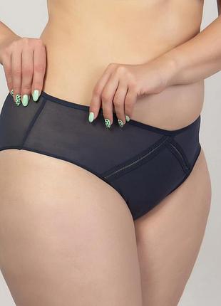 Трусики слип со средней линией талии из сетки синий, xl