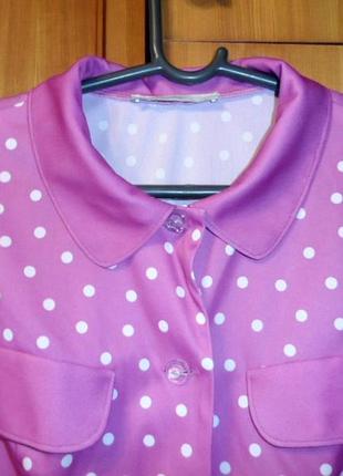 Летняя красивая блузка george xl-xxl сиреневая в горох без рукавов в идеале удлиненная