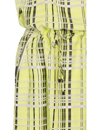 Платье до колена с жаткой и кулиской короткий рукав летнее zaps zonia 034 лимонное желтое6 фото