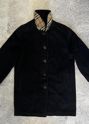 Пальто burberry london вовняне nova check чорне l оригінал