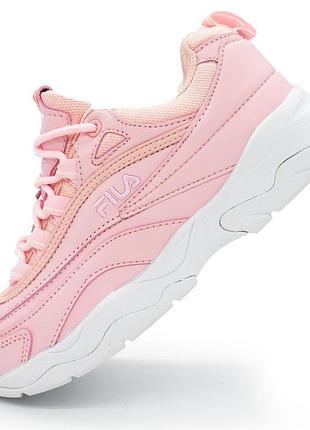 Женские розовые кроссовки fila ray. топ качество! 38. размеры в наличии: 35, 36, 38.