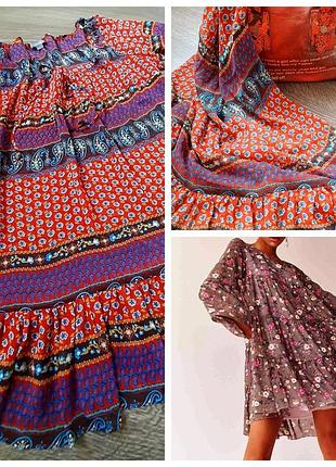 Легкое шифоновое платье с оборкой платье туника р.л полномерка (m-l-xl)