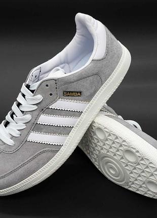 Серые кроссовки adidas samba натуральная замша, vietnam - топ качество! 41. размеры в наличии: 36, 37, 38, 39,