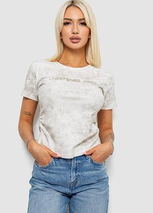 Футболка женская с принтом, цвет молочный, 221r3309