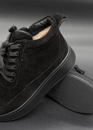 Женские зимние черные кроссовки с мехом hengji m280-6 36. размеры в наличии: 36, 37, 38, 39, 41