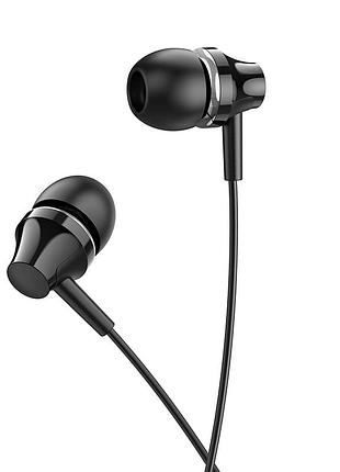 Проводные наушники 3.5mm borofone bm74 singer с микрофоном и вакуумными амбушюрами 1.2m black