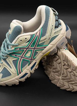 Женские кожаные кроссовки asics gel-kahana 8 серо-берюзовые. топ качество! 36. размеры в наличии: 36, 37, 38,